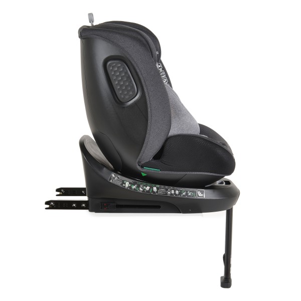 Scaun Auto cu Isofix pentru copii 0-36 Kg, Cangaroo Hoku Gri 40-150cm, Rotativ 360 Grade, Pozitie de Somn, Picior Suport, Protectie la Impact Lateral