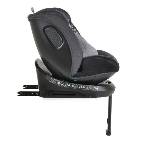 Scaun Auto cu Isofix pentru copii 0-36 Kg, Cangaroo Hoku Gri 40-150cm, Rotativ 360 Grade, Pozitie de Somn, Picior Suport, Protectie la Impact Lateral