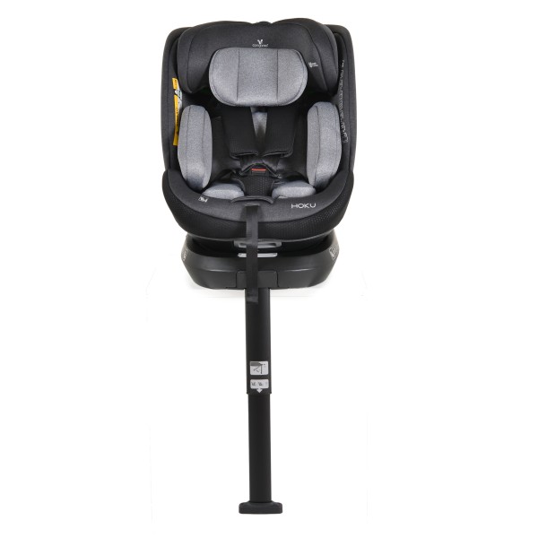 Scaun Auto cu Isofix pentru copii 0-36 Kg, Cangaroo Hoku Gri 40-150cm, Rotativ 360 Grade, Pozitie de Somn, Picior Suport, Protectie la Impact Lateral