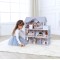 Casa de Papusi din Lemn, Moni Sarah Doll House cu 11 Piese de mobilier si 4 accesorii textile, Dimensiune 62x27x69,5 cm, Varsta recomandata 3 ani +