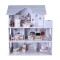 Casa de Papusi din Lemn, Moni Sarah Doll House cu 11 Piese de mobilier si 4 accesorii textile, Dimensiune 62x27x69,5 cm, Varsta recomandata 3 ani +