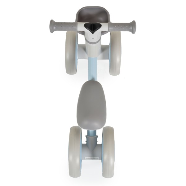 Bicicleta Tricicleta de Echilibru pentru copii, Byox Mini Rider Gri Albastru, Scaun reglabil, Cauciucuri silentioase EVA, Varsta recomandata 1 - 3 ani