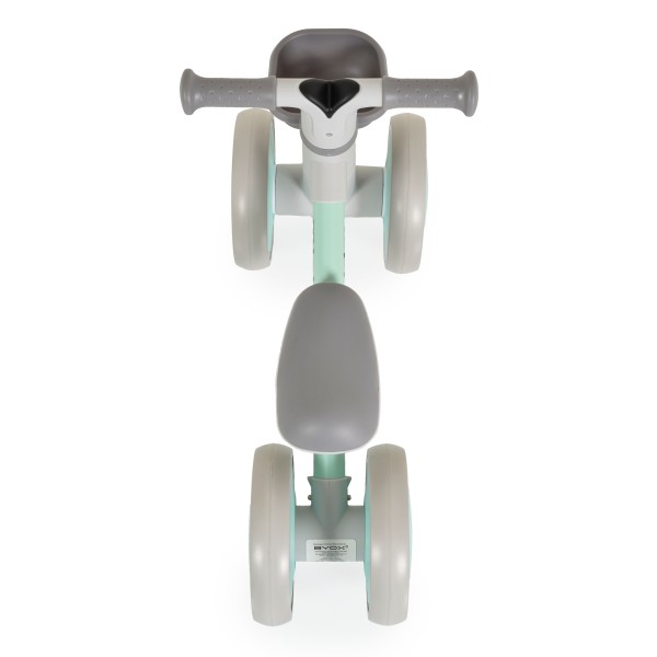 Bicicleta Tricicleta de Echilibru pentru copii, Byox Mini Rider Gri Verde, Scaun reglabil, Cauciucuri silentioase EVA, Varsta recomandata 1 - 3 ani