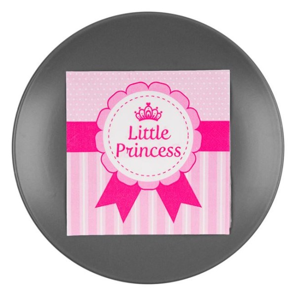 12 Servetele copii de Petrecere Little Princess Roz cu doua straturi, 33x33cm 