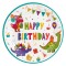 Set 6 Farfurii din carton de Petrecere, diametru 23cm, Happy Birthday Dinozaur multicolor