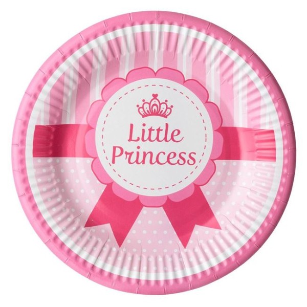 Set 6 Farfurii din carton de Petrecere, diametru 23cm, Little Princess Roz