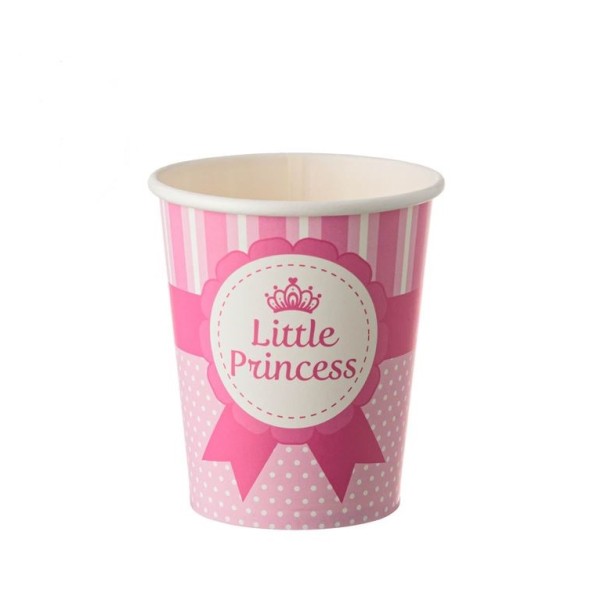 Set 6 Pahare din carton de Petrecere, 270 ml, Little Princess Roz