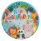 Set 6 Farfurii din carton de Petrecere, diametru 18cm, Happy Birthday Animale multicolor