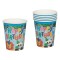 Set 6 Pahare din carton de Petrecere, 270 ml Happy Birthday Animale multicolor