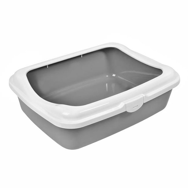 Litiera pisica 48x37x16cm din plastic, Gri 