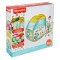 Spatiu de joaca pentru copii multifunctional, Fisher Price Multicolor, piscina cu bile, portita si ferestre transparente, cos de baschet si 25 mingiute