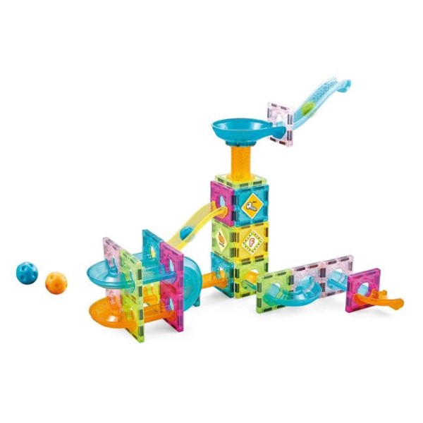 Set 64 piese magnetice colorate, Magnetic Blocks, varsta recomandata 3 ani +