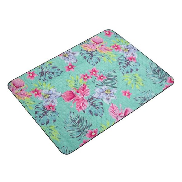 Patura pliabila tip Geanta, Picnic, Camping si Plaja, Model Floral Dimensiune 200x140 Cm