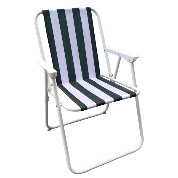 Scaun metalic Pliabil Pescuit, Camping, Outdoor Alb Verde, Dimensiune 50 x 54 x 79 cm