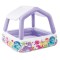 Piscina copii cu Parasolar, Intex Dinozari Multicolor, Capacitate 295 litrii, dimensiune 157x157x122 cm