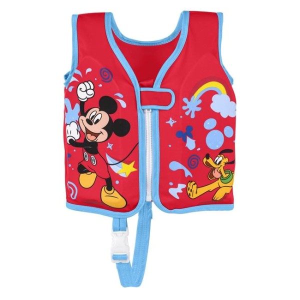 Vesta de Inot pentru baieti cu Protectie UPF 50+, Bestway Mickey Mouse Rosu, Greutate maxima 19 Kg, Varsta recomandata 1 - 3 Ani