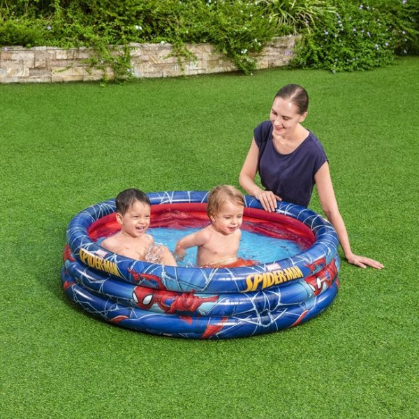 Piscina Gonflabila copii, Bestway Spiderman Albastru, Capacitate 200 Litrii, Varsta recomandata 2 Ani