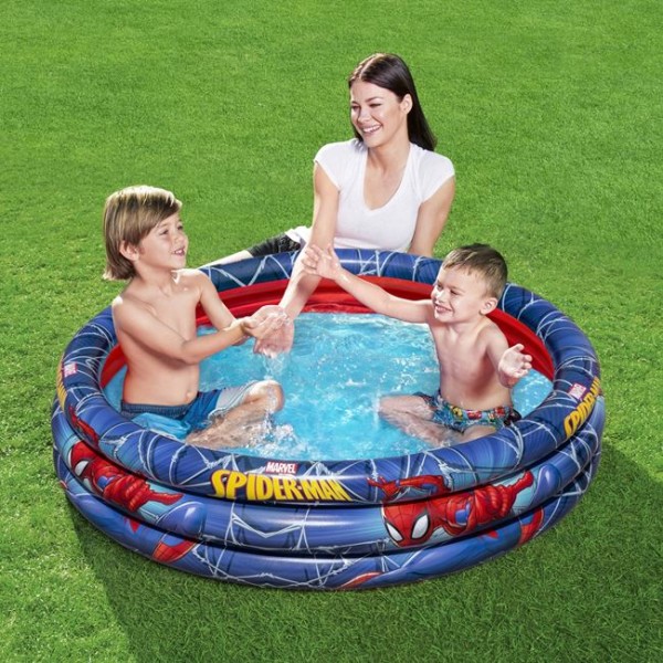 Piscina Gonflabila copii, Bestway Spiderman Albastru, Capacitate 200 Litrii, Varsta recomandata 2 Ani