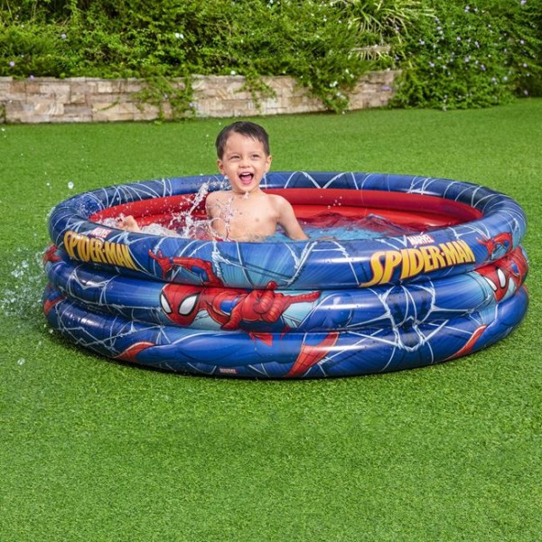 Piscina Gonflabila copii, Bestway Spiderman Albastru, Capacitate 200 Litrii, Varsta recomandata 2 Ani