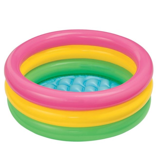 Piscina Gonflabila pentru copii, Intex Multicolor, Capacitate 56 litrii, Diametru 86 cm 