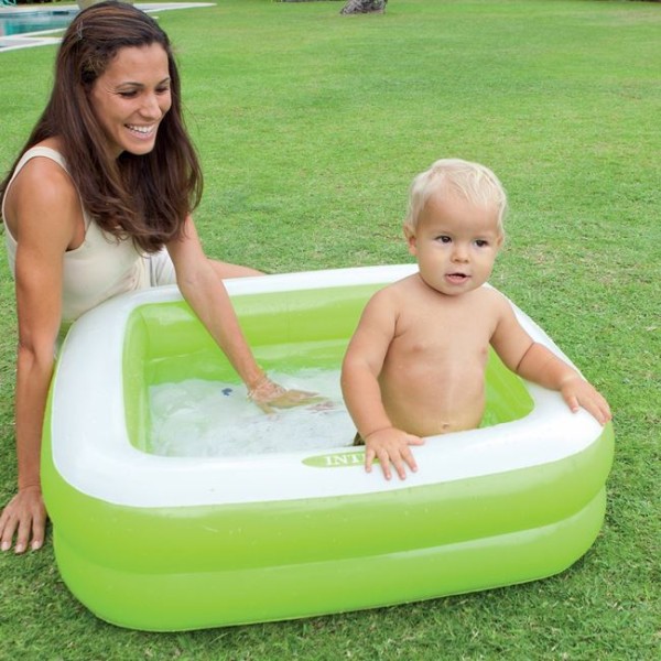 Piscina Gonflabila pentru copii, Intex Verde, Capacitate 57 litrii, Dimensiune 85x85x23 cm 