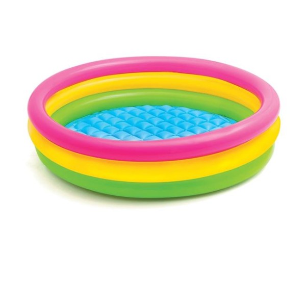 Piscina Gonflabila pentru copii, Intex Multicolor, Capacitate 131 litrii, Diametru 114 cm 