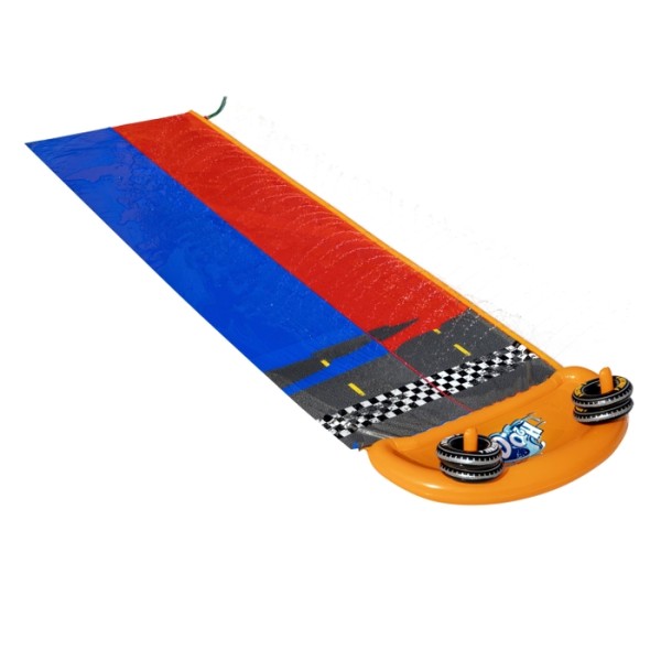 Tobogan Gonflabil pentru copii cu Jeturi de Apa, Bestway H2OGo Multicolor, 4 inele gonflabile incluse, Varsta 3 ani + Lungime 4.88 m