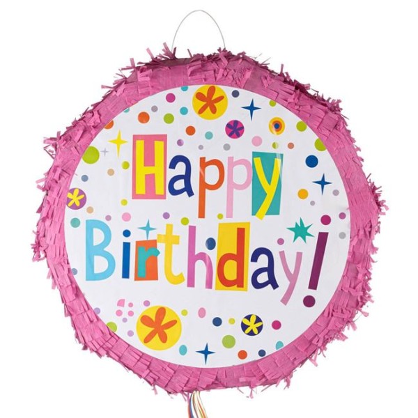 Piniata de petrecere fetite, Happy Birthday Roz, dimensiune 44x11 cm