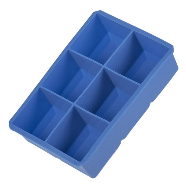 Forma pentru Cuburi de Gheata Mari, 6 bucati, Ice Cube Albastru, Indepartare usoara, Dimensiune 16.5x11x4.5cm