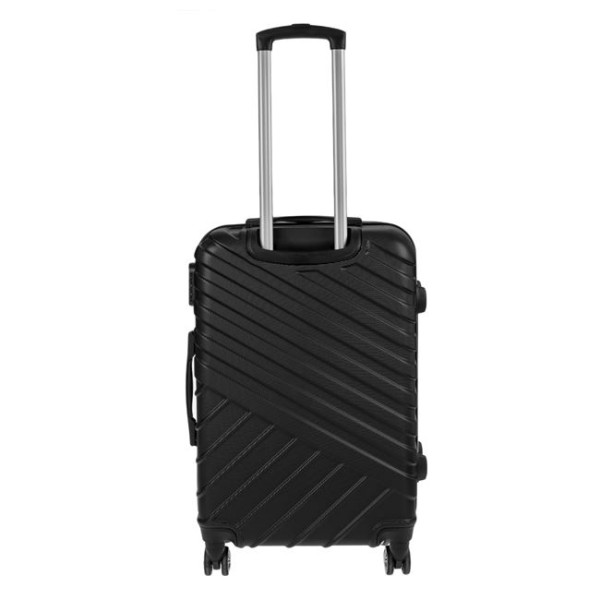 Troler de cabina Travel Negru, 4 roti duble rotative 360 grade si cifru de siguranta, capacitate 35 litrii