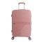 Troler de cabina Travel Roz, 4 roti duble rotative 360 grade si cifru de siguranta, capacitate 33 litrii