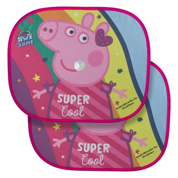 Set 2 Parasolare Auto Copii,Peppa Pink,Roz, Dimensiune 44x36cm,Prindere Ventuze