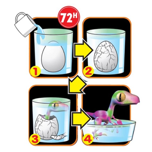 Jucarie Ou Dinozaur eclozeaza si creste in apa,Alb, Varsta 3 +