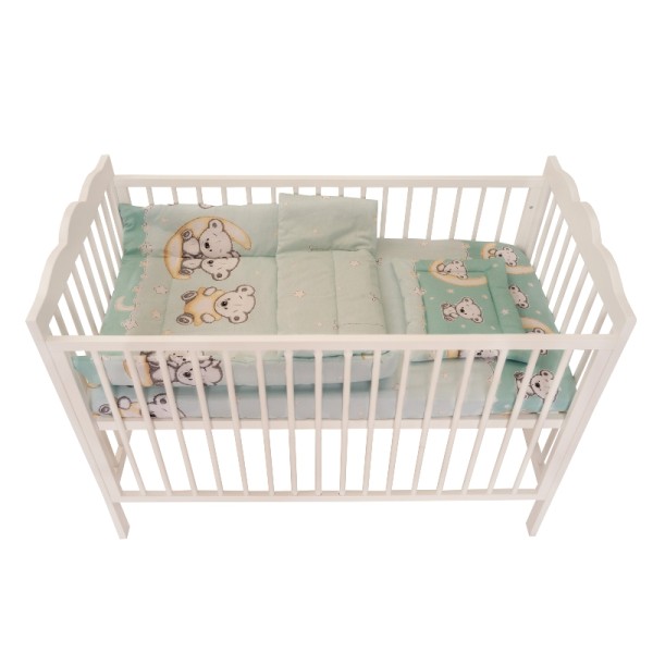 Lenjerie MyKids Bear On Moon Mint 4 piese 120x60