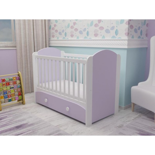 Patut cu sertar MyKids MIKI Alb-Violet D121