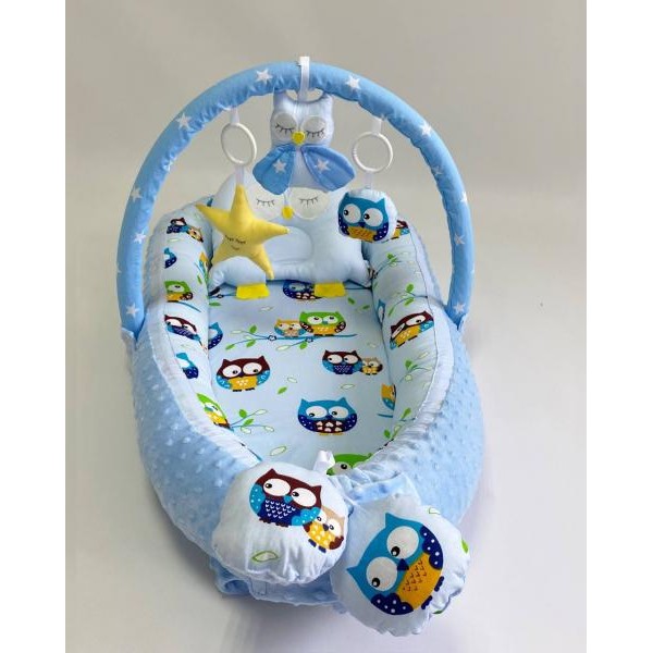 Babynest Plush MyKids 0115 Owls Blue