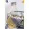 Lenjerie MyKids 8 piese Gray-Yellow cu baldachin 120x60 cm