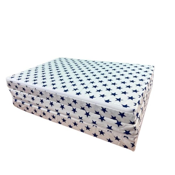 Saltea Pliabila Spuma Poliuretanica 120x60x5 cm - Dark Blue Stars