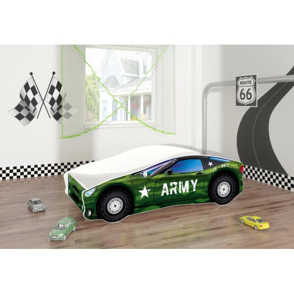 Pat Tineret MyKids Race Car 07 Army-160x80