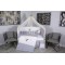 Lenjerie MyKids 9 piese Elephant gri-galben fara baldachin 120x60 cm