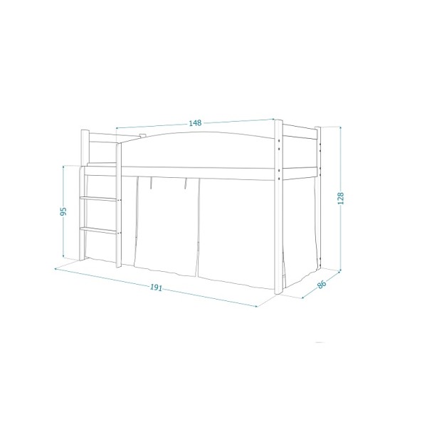 Patut Tineret MyKids Twist Antresola 06 Princess Castle-184x80