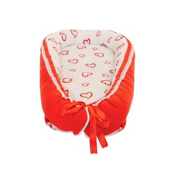 Baby Nest din Cocos MyKids Hearts-Red White