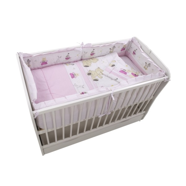 Lenjerie MyKids Teddy Play Pink M2 4+1 Piese 120x60