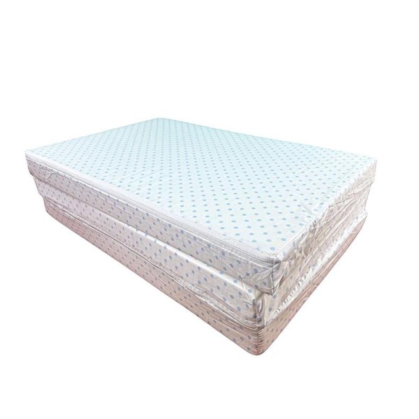 Saltea Pliabila Spuma Poliuretanica 120x60x5 cm - Light Blue Dots