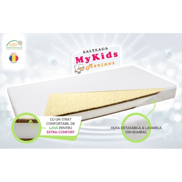 Saltea fibra cocos MyKids Merinos 120x60x11 (cm)