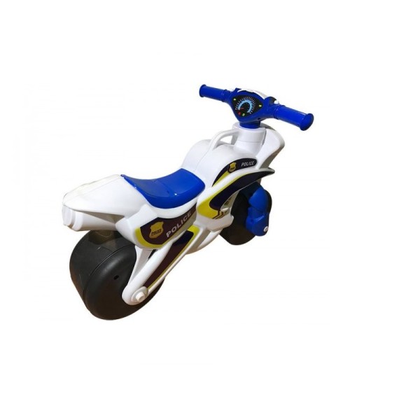 Motocicleta de impins MyKids Police Music 0139/51 Alb Albastru