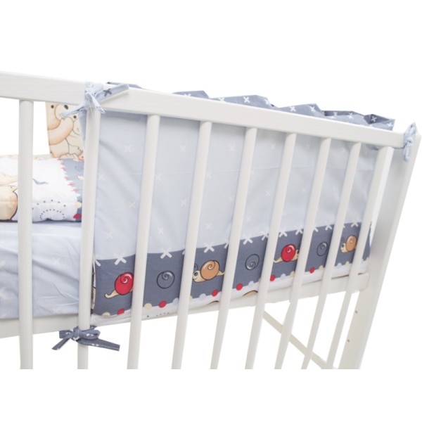 Lenjerie MyKids Teddy Friends Gri 4 Piese M1 120x60