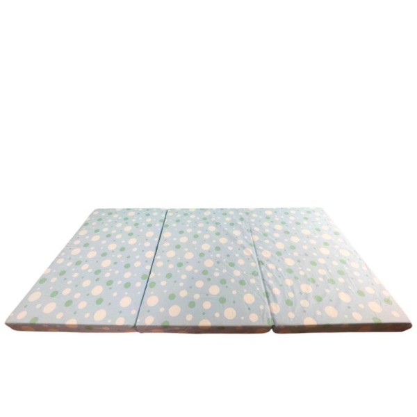 Saltea Pliabila Spuma Poliuretanica 120x60x5 cm - Light Blue with Dots
