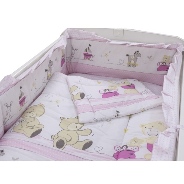 Lenjerie MyKids Teddy Play Pink M2 4+1 Piese 120x60