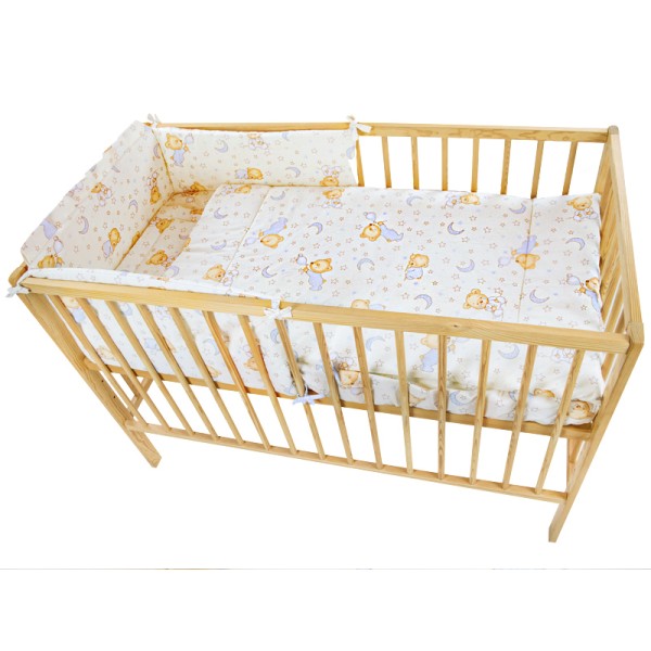 Lenjerie MyKids TEDDY STELUTE Crem M2 4+1 Piese 120x60 cm